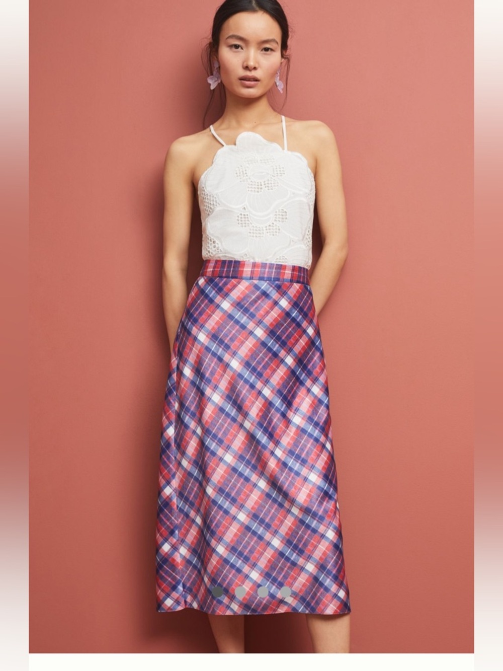 Anthropologie hutch plaid midi skirt  size 2